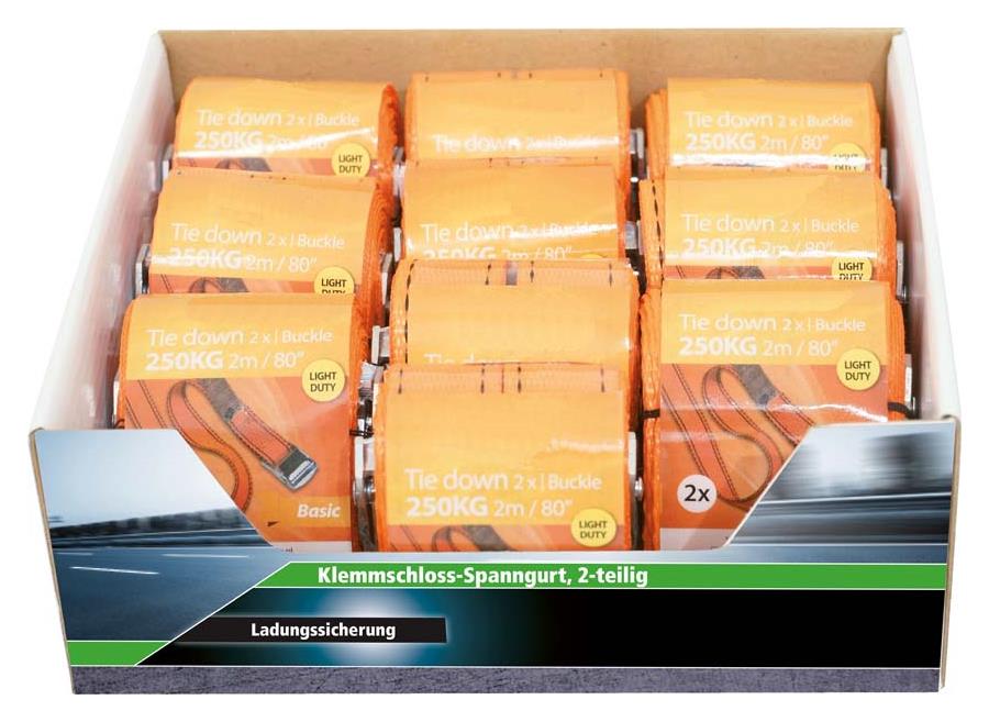 PETEX Ladungssicherung Ratschenspanngurt Haltegurt orange Klemmschloss 250cm