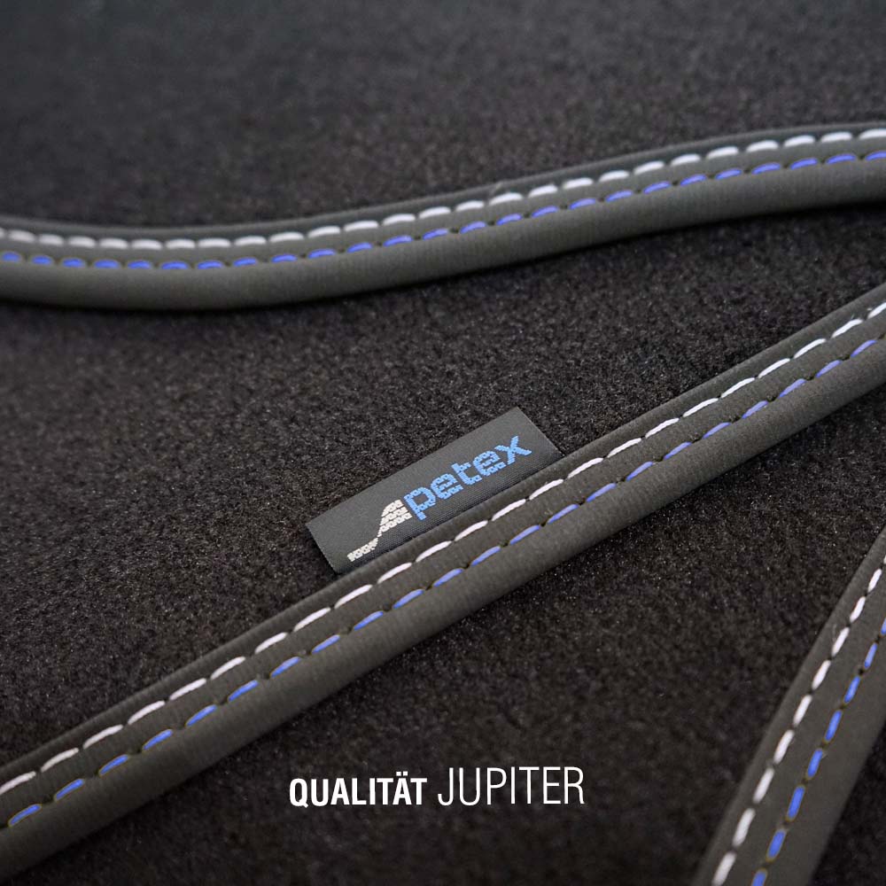 PETEX Passform-Autoteppich Qualtät Jupiter blau/silber Detailaufnahme