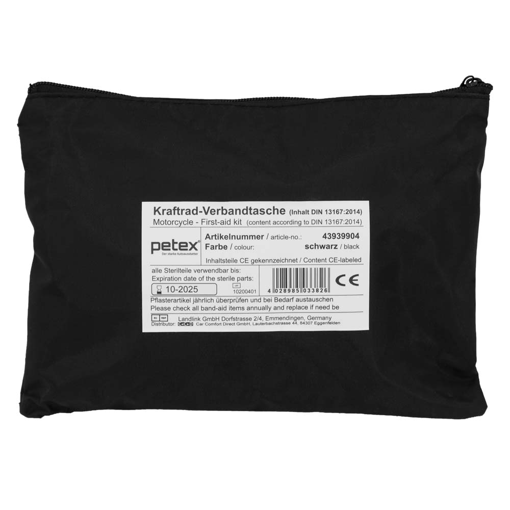 PETEX Sicherheitszubehoer Motorrad-Verbandtasche schwarz
