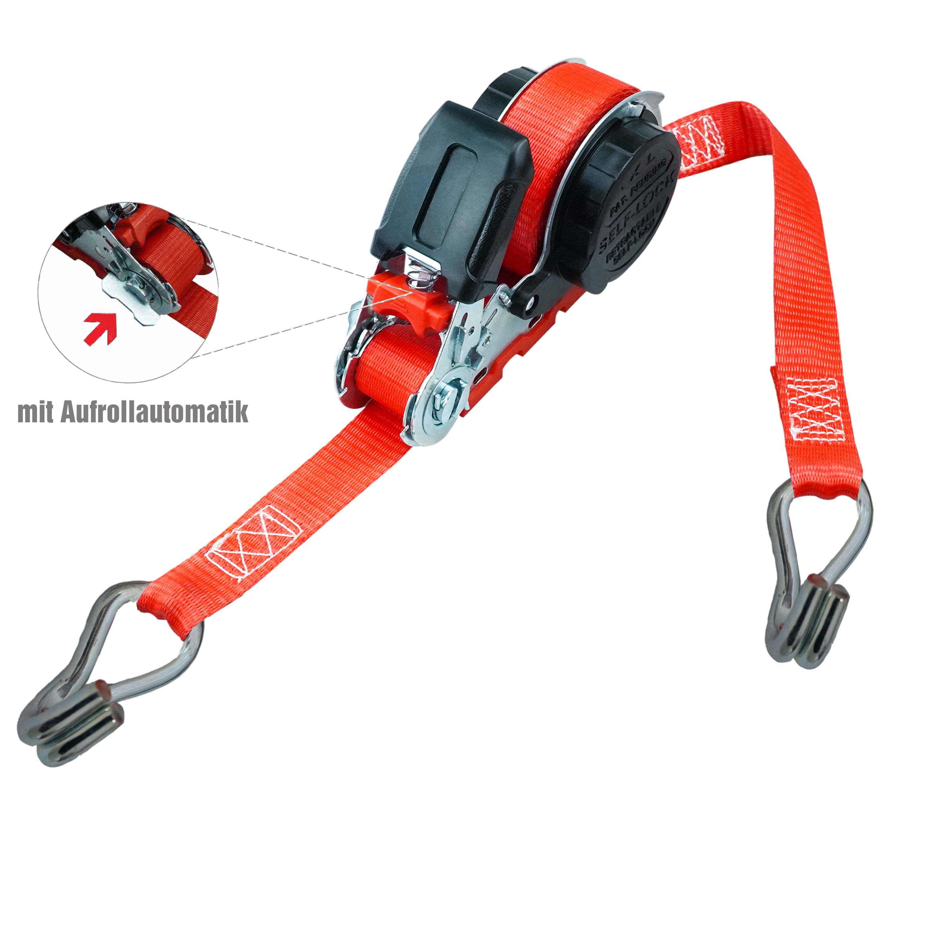 PETEX Automatik-Ratschenspanngurt mit Doppelspitzhaken