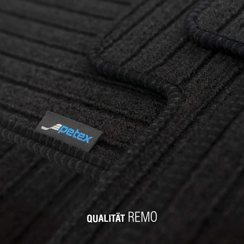 PETEX Passform-Autoteppich Qualtät Remo schwarz Detailaufnahme