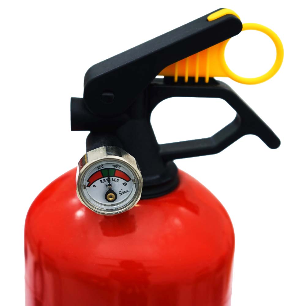 PETEX Feuerloescher nach DIN EN3 Dauerdruckloescher mit Manometer Inhalt 1 KG Farbe rot